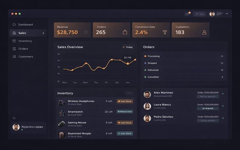 Dashboard de ShopFlow