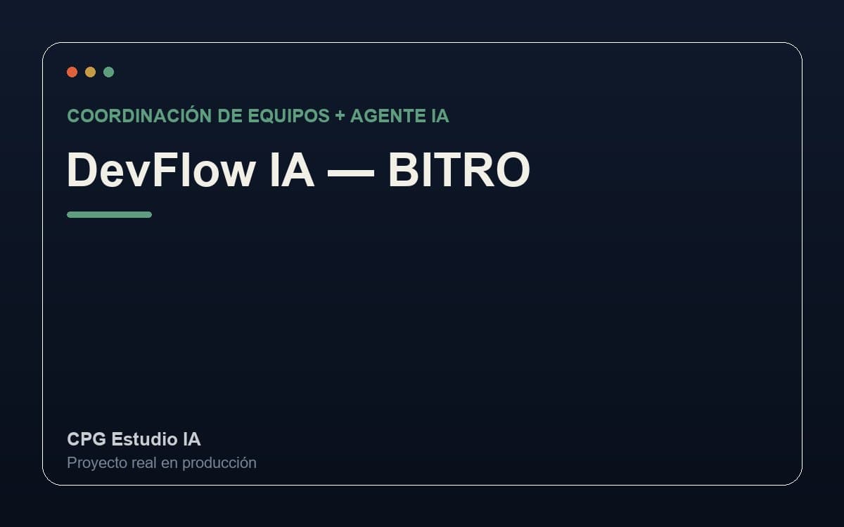 Dashboard de DevFlow IA — BITRO (Alicante)